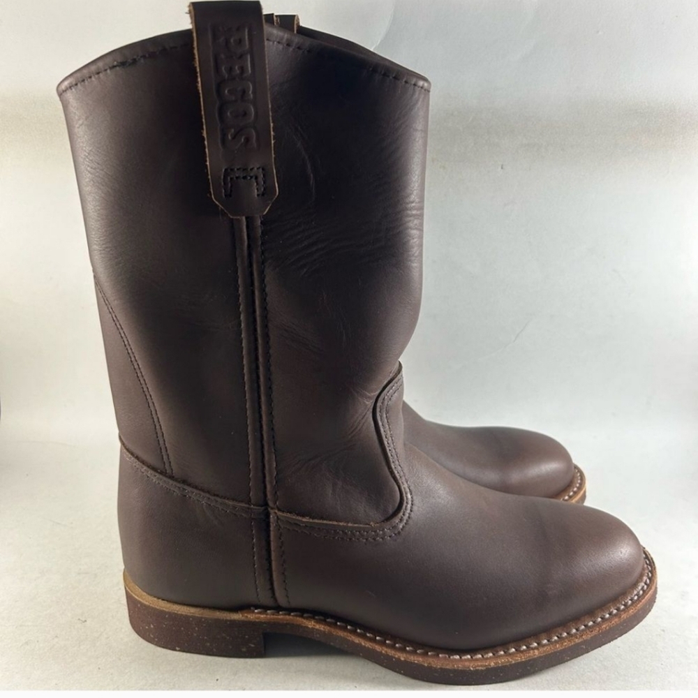 NEW Red Wing Pecos 1178 Men'sNailseat Pull On Leather Work Boots Brown Size7 D